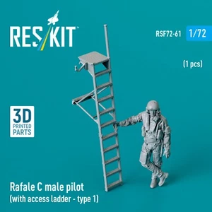Rafale C male Pilot Scale Figurines Model Kit 1:72 ResKit RSF72-0061 3D Printed - Picture 1 of 1