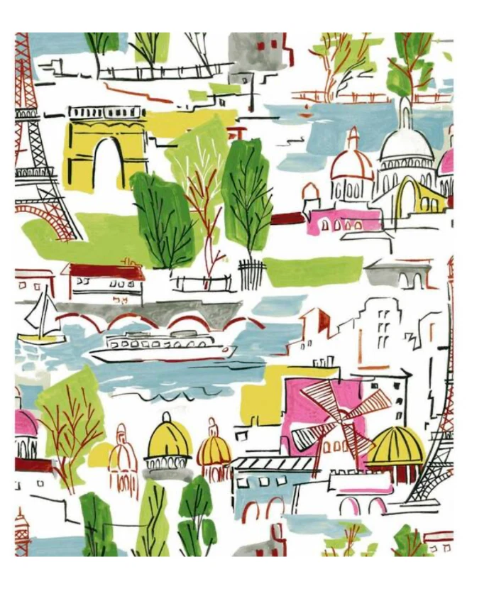 Papel tapiz Waverly RMK11888RL blanco y verde para pegar y pegar arrondissement Foto 1 de 4