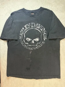 Camisa Harley Davidson Motorcycles Concord, NC Negra Talla XL Calavera Envejecida - Imagen 1 de 9