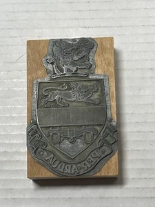 Antiker Exlibris Stempel Druckblock Briefpresse Textil Holz Metall selten - Bild 1 von 3