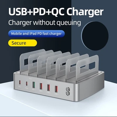 72W Intelligent 6 Ports Charger Station USB Charging Dock For Multiple Devi CMIR - Image 1 of 4