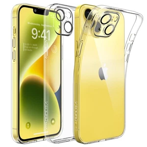 iPhone 14 6,1 Zoll TPU + Glas Linse Folie Schutzhülle Transparent - Bild 1 von 6