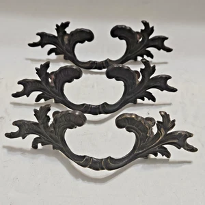 Vintage Keeler French Provencial Drawer Pulls Brass K575 Lot of 3 - Picture 1 of 8