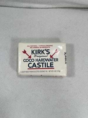 Barra de jabón de Castilla de agua dura original Kirk's de colección aceite de coco 4 oz sellado Foto 1 de 4