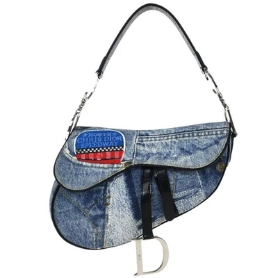 Bolso de Mano Christian Dior Azul Denim Estampado Sillín RU0061 135093 Foto 1 de 4