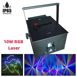 Waterproof IP65 10w Laser Light Show ILDA RGB Animation Laser projector +case - Picture 1 of 8