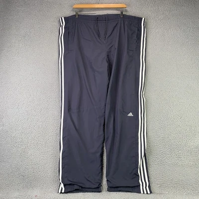 Vintage Adidas Track Pants Mens XL Navy ClimaProof 3 Stripes Lined Zip Hem - Image 1 of 4