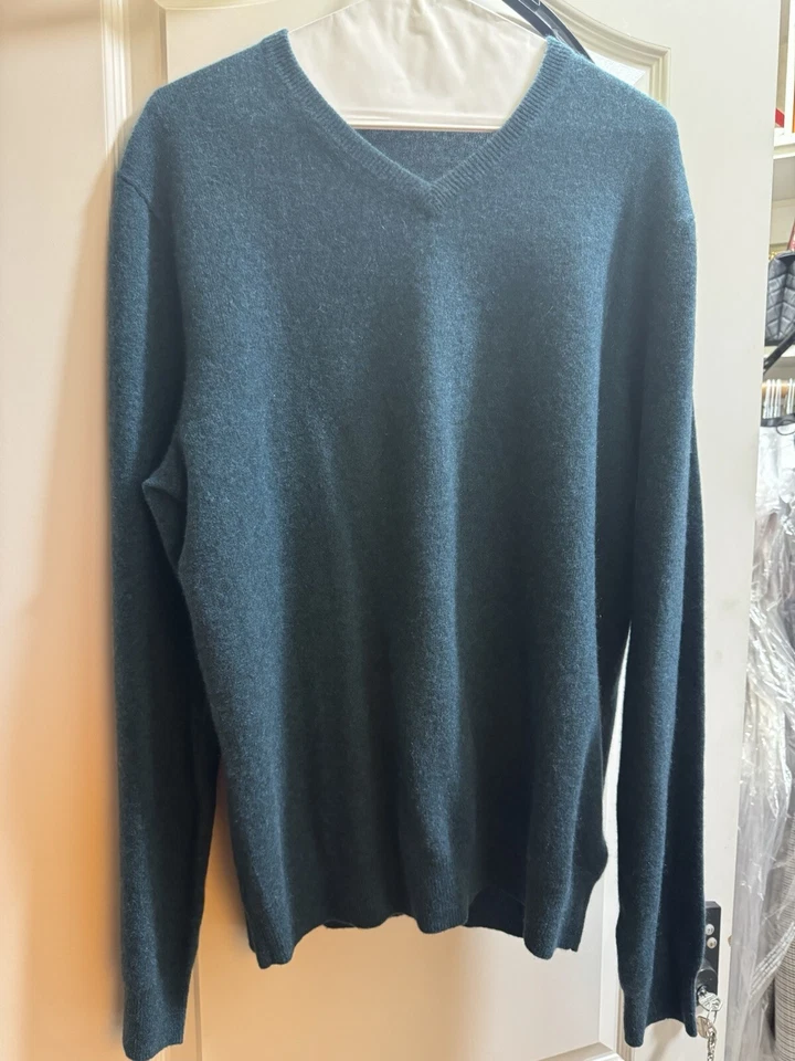 Suéter Saks Fifth Avenue Cashmere Manga Larga Azul Talla L Foto 1 de 4