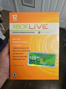 Microsoft Xbox 360 live gold Pack 12 month membership sealed rare