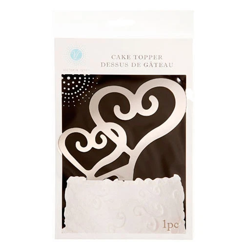 TOPPER PASTEL ESPEJO ACRÍLICO DOBLE CORAZÓN DE VICTORIA LYNN Foto 1 de 1