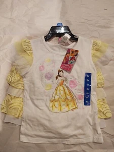 New Disney Princess Size 6x White Yellow Girls 2pc Set - Picture 1 of 6