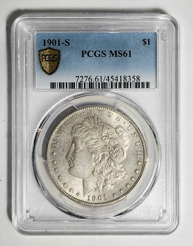 1901 S Morgan Silver Dollar PCGS MS-61 Cover