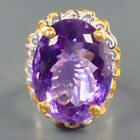 Unique Jewelry 33 ct Amethyst Ring 925 Sterling Silver Size 7.5 /R339859