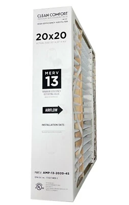 Filtro de aire Goodman AMP-13-2020-45 - 20" x 20" x 5" Clean Comfort, MERV 13 Foto 1 de 2