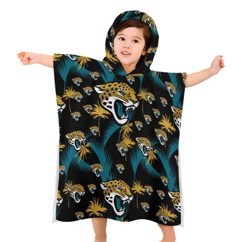 Jacksonville Jaguars Children's Bath Towel with Hood Travel Holiday Bath Towel Cover