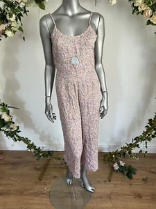 Influence Floral Jumpsuit Size 8 White Pink Floral Cut Out Jumpsuit New MD16 - Picture 1 of 15