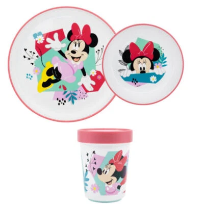 Disney Minnie Maus Kinder Geschirr-Set 3 tlg antirutsch Becher Teller Schüssel - Bild 1 von 4