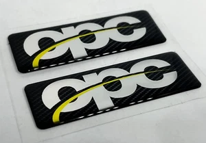 2 piezas pegatinas OPC (70x24 mm) FONDO DE CARBONO Cúpula 3D Logotipo Calcomanía - Imagen 1 de 3