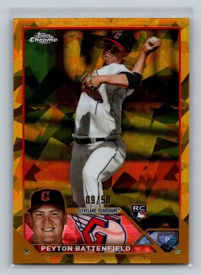 2023 Topps Chrome Sapphire #USCS260 Peyton Battenfield Gold /50 Guardians - Image 1 of 2