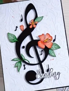 Metal Cutting Dies Musical Note Music Notes LARGE Men Die Card Making Crafts Die - Picture 1 of 4