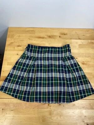 Minifalda Dennis Hecha en EE. UU. Verde Plisada a Cuadros Niñas Talla 14 #1232 Foto 1 de 4