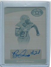 2011 LEAF U.S. ARMY BRENT CALLOWAY AUTO YELLOW PRINTING PLATE 1/1 ALABAMA TIDE