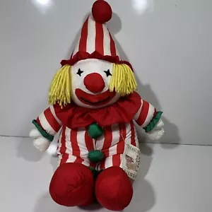 1985 Soft Nylon Red & White Striped CLOWN 28" Plush Toy by AMC Treasured Friends - Picture 1 of 10