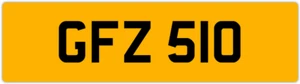 GFZ 510 G 3x3 DATELESS PRIVATE NUMBER PLATE GAZ GAV GEO GUS GUY GRACE GEM GED GS - Picture 1 of 1