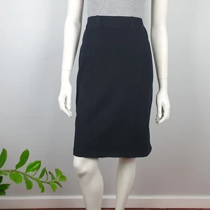 Falda lápiz elástica Jacqui E talla 10 negra cintura elástica ajustada dividida para mujer - Imagen 1 de 13