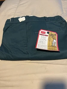 Vintage NOS Sears Cotton Twill Work Pants Size 32x29 Perma Prest Green - Picture 1 of 5