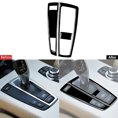 Cubierta de panel de cambio de marchas negra brillante para piano 3 piezas B para BMW X3 X4 F25 F26 2011-2017 Foto 1 de 4