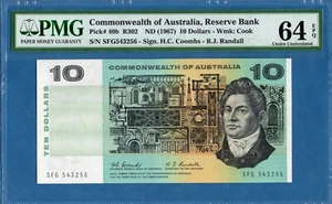 Australia 10 Dollars, 1967, Coombs / Randall, UNC-PMG64EPQ, P40b - Picture 1 of 2