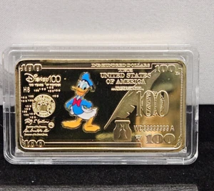 Donald Duck Disney Gold Token Coin including Display Box Mickey Mouse Crew - Picture 1 of 3