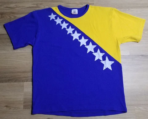 Bosnia and Herzegovina Euro Star Football Soccer Shirt Blue Yellow Stars Sz L/XL Cover
