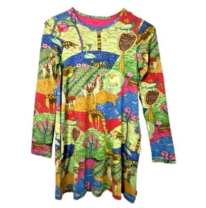 Oilily Long Sleeve Colorful Dress Playful Llama Animals Girls Size 152/ 12Y NEW - Picture 1 of 8