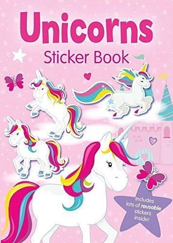 Einhorn Sticker & Malbuch Kinder Mädchen Activity Pad Spaß Wiederverwendbar - Bild 1 von 1