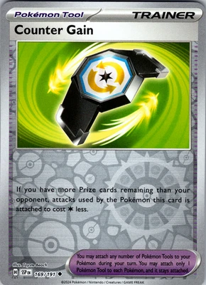 Counter Gain Reverse Holo 169/191 SV08: Surging Sparks Uncommon - NM - Image 1 of 2