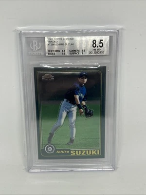 Tarjeta de novato 2001 Topps cromada intercambiada Ichiro Suzuki #T266 RC BGS 8,5 Foto 1 de 2