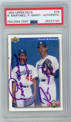 Pedro Martinez and Ramon Martinez autographed 1992 Upper Deck PSA Authentic - Image 1 of 2