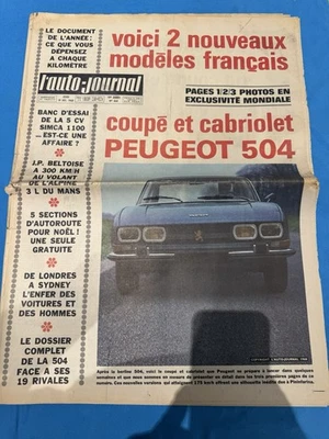 L’Auto-journal 19 Décembre 1968 N468 Peugeot 504 Coupé Et Cabriolet - Photo 1/4