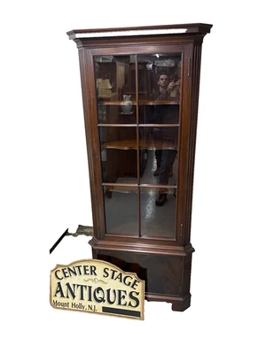 63750 Freidman Brothers FB Mahogany Corner Curio Cabinet Circa 1915 - Image 1 of 4