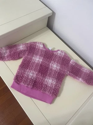 Splendid Fuzzy Pink and White Sweater Newborn, 0-3 Months - Image 1 of 4