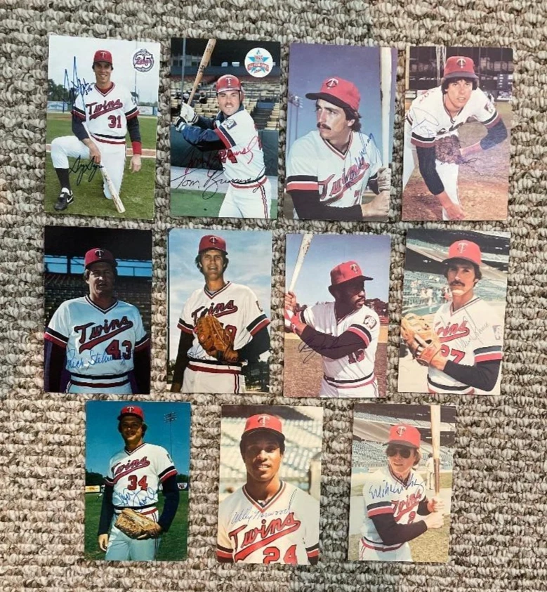Lote de 11 cartões postais autografados assinados Minnesota Twins Greg Gagne com certificado de autenticidade - Imagem 1 de 1