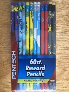 Pentech Reward Pencils 60 Count Assorted Styles No. 2 Lead Classroom Teachers - Picture 1 of 9