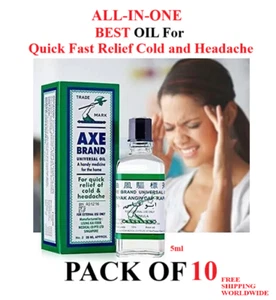 Axe Brand Universal Oil 5ml (PACK OF 10) |Quick Fast Relief Cold & Headache FRSP - Bild 1 von 17