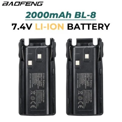 2PC Original Battery BL-8 for Baofeng UV-82 UV-82L UV-8D UV-89 UV-82HP UV-82HX - Image 1 of 4