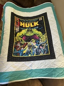 NEW Incredible Hulk 101 Marvel Quilt Homemade Blanket Handmade 64 x 57 - Picture 1 of 7