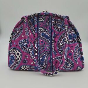  Vera Bradley eloise kisslock Satchel bag large quilted fabric handbag purse