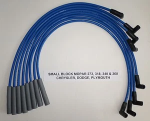 MOPAR 273 318 340 360 Small Block BLUE HEI 8mm Performance Spark Plug Wires USA - Picture 1 of 1