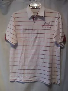Polo Crown Entertainment Nostalgia Funny Car Blanco Granate Rayas Talla XL - Imagen 1 de 7